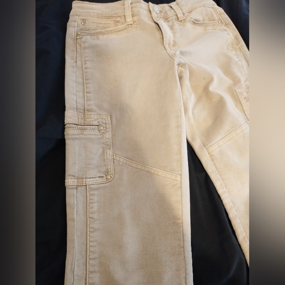 White House Black Market Skinny Leg Khaki Pants Size 0 Regular Zip Ankle - Picture 10 of 15